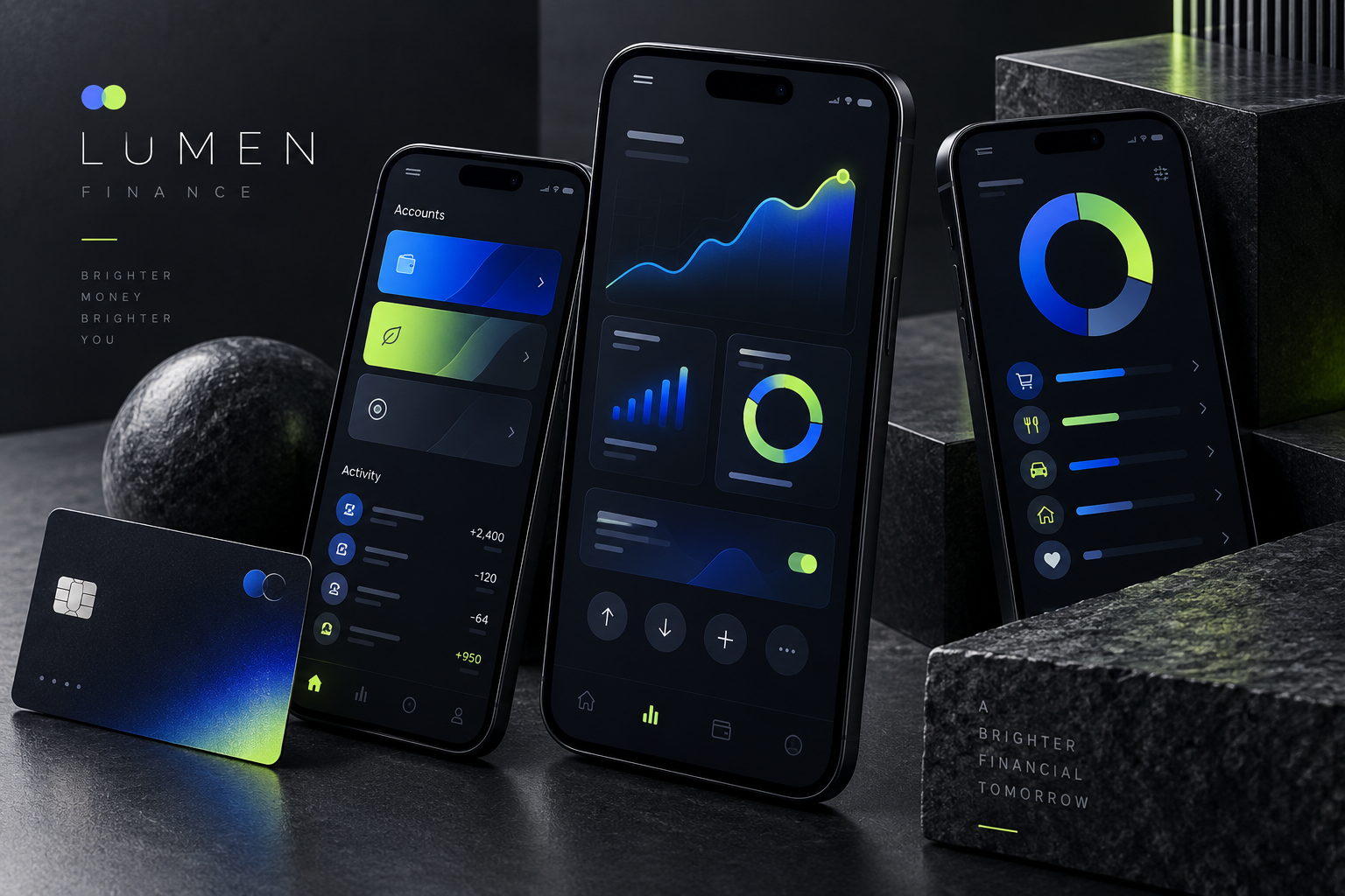 Modern finance app design concept